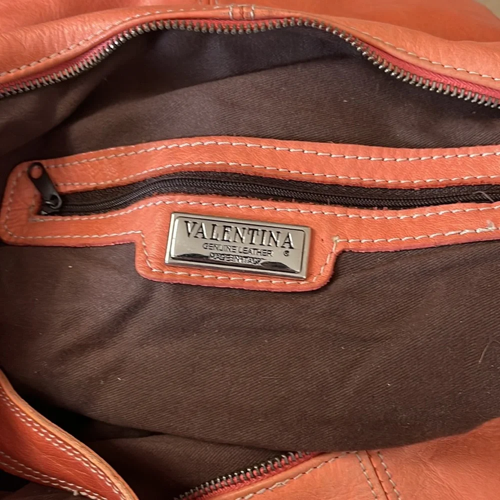 SOLD-NOT AVAILABLE Custom made in Italy! Coral leather hobo Valentina bag - Picture 5 of 13